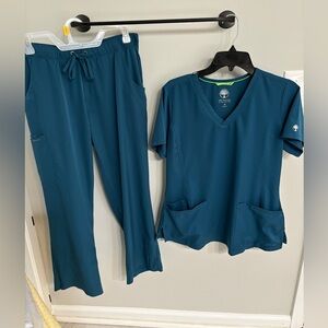 Healing Hands Scrub Set Caribbean Blue Women Medium